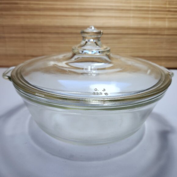 Vintage Pyrex Dish Clear Casserole & Lid 4 C 023 623 Bottom 623 Lid Early Pyrex - Picture 2 of 10